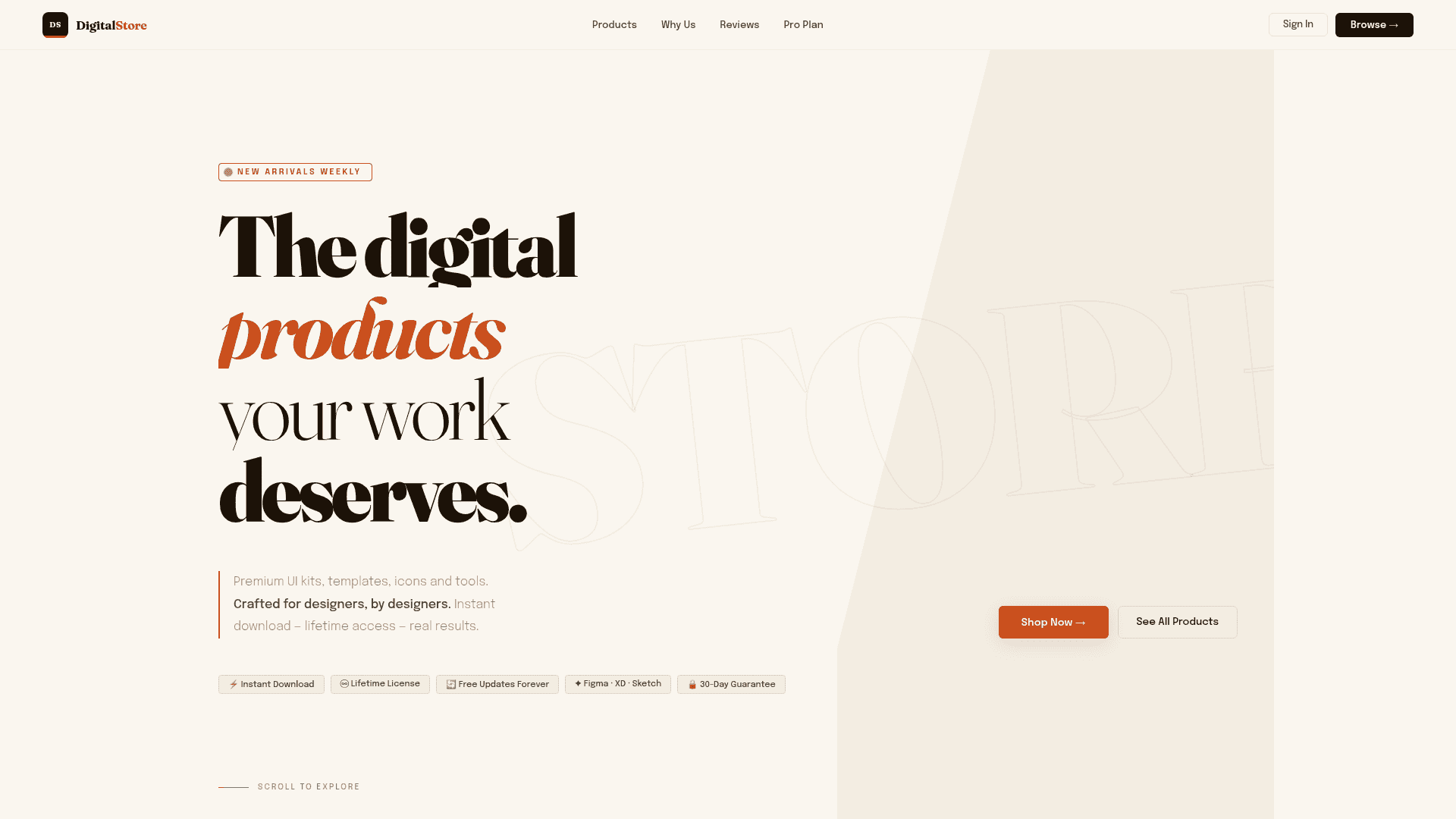 Aperçu complet du projet DigitalStore — Boutique digitale