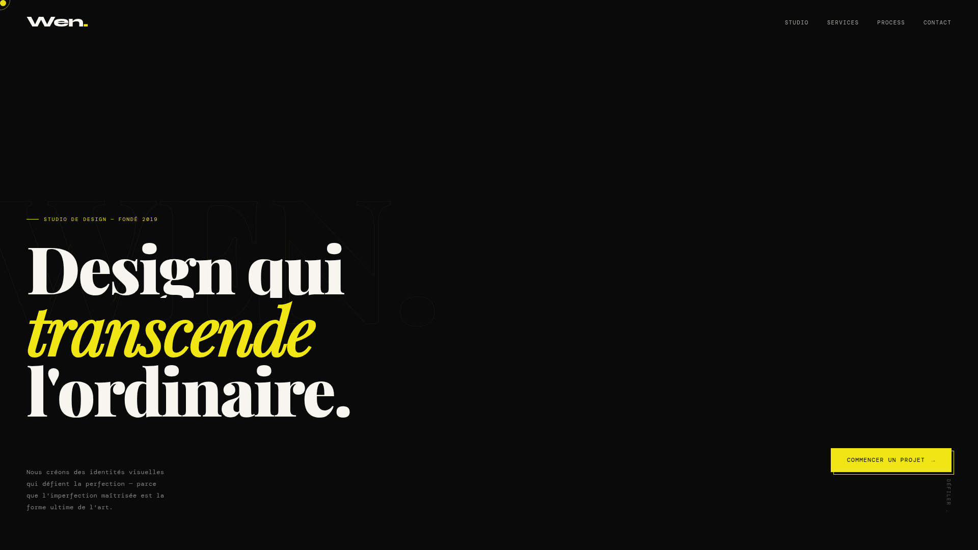 Aperçu complet du projet Wen. Studio — Design créatif
