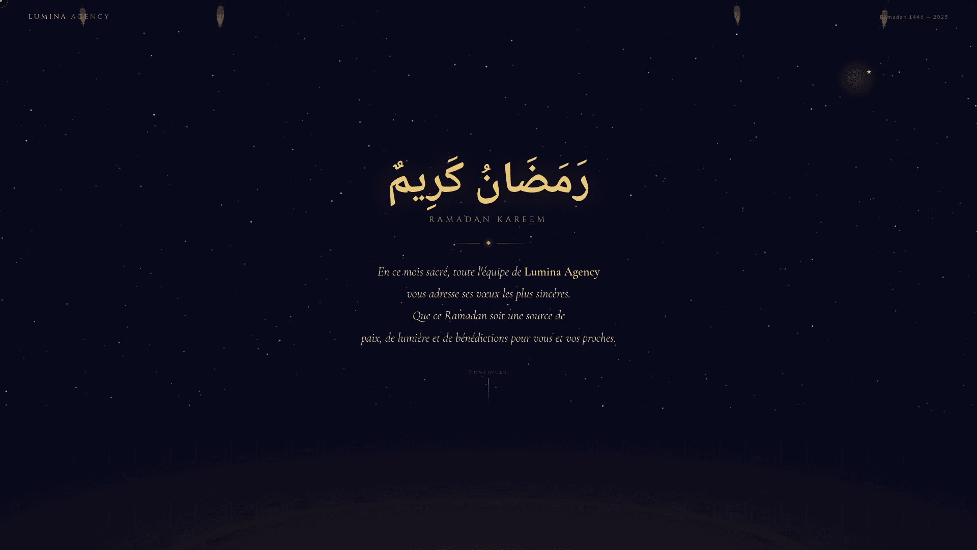 Aperçu complet du projet Ramadan Kareem — Lumina Agency